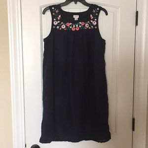 J Crew Embroidered shift dress